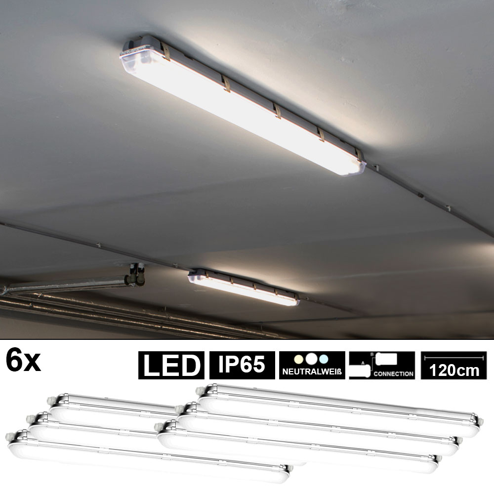 LED Keller- Werkstatt- Garagen- Feuchtraum-Lampe Wannen-Decken-Leuchte