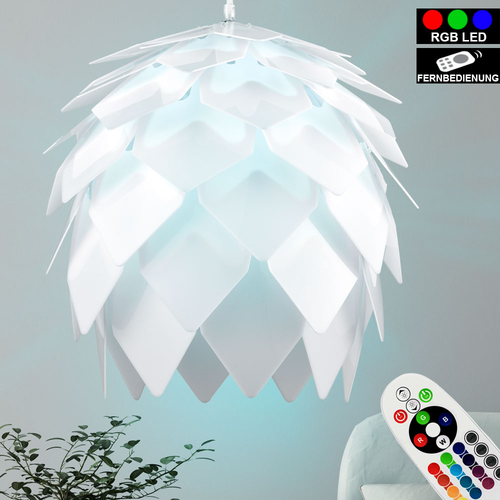 LED Muschel Hänge Lampe Decken Strahler RGB DIMMER Fernbedienung Pendel Leuchte