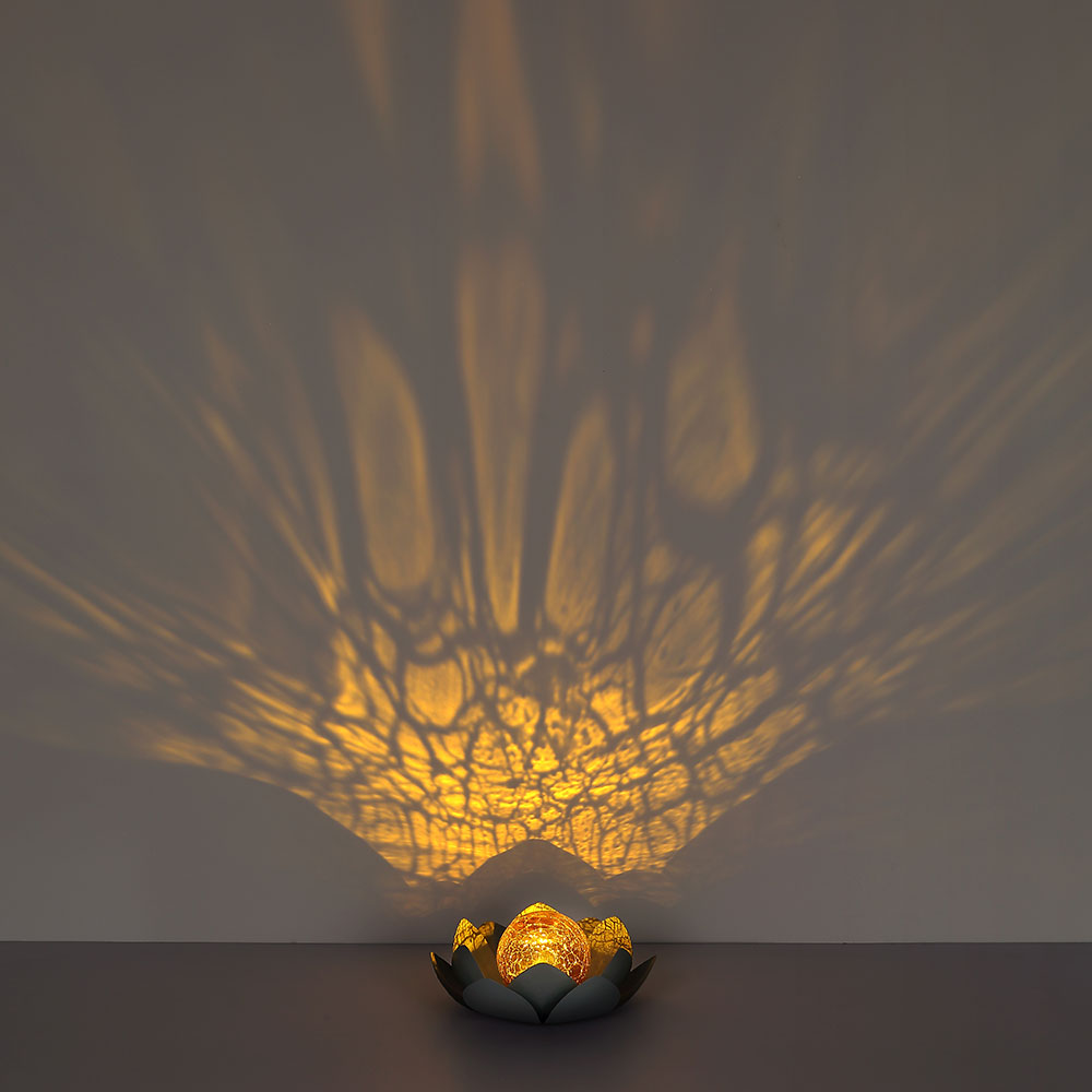 2x Glas Lampen Lotus Blumen Solar Leuchten Garten Seerosen Strahler Außen Deko
