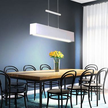 Lampa wisząca LED, chromowany materiał, regulowana wysokość, TELA