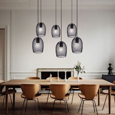 Lampada a sospensione, vimini, nero, 75 cm, DOPS