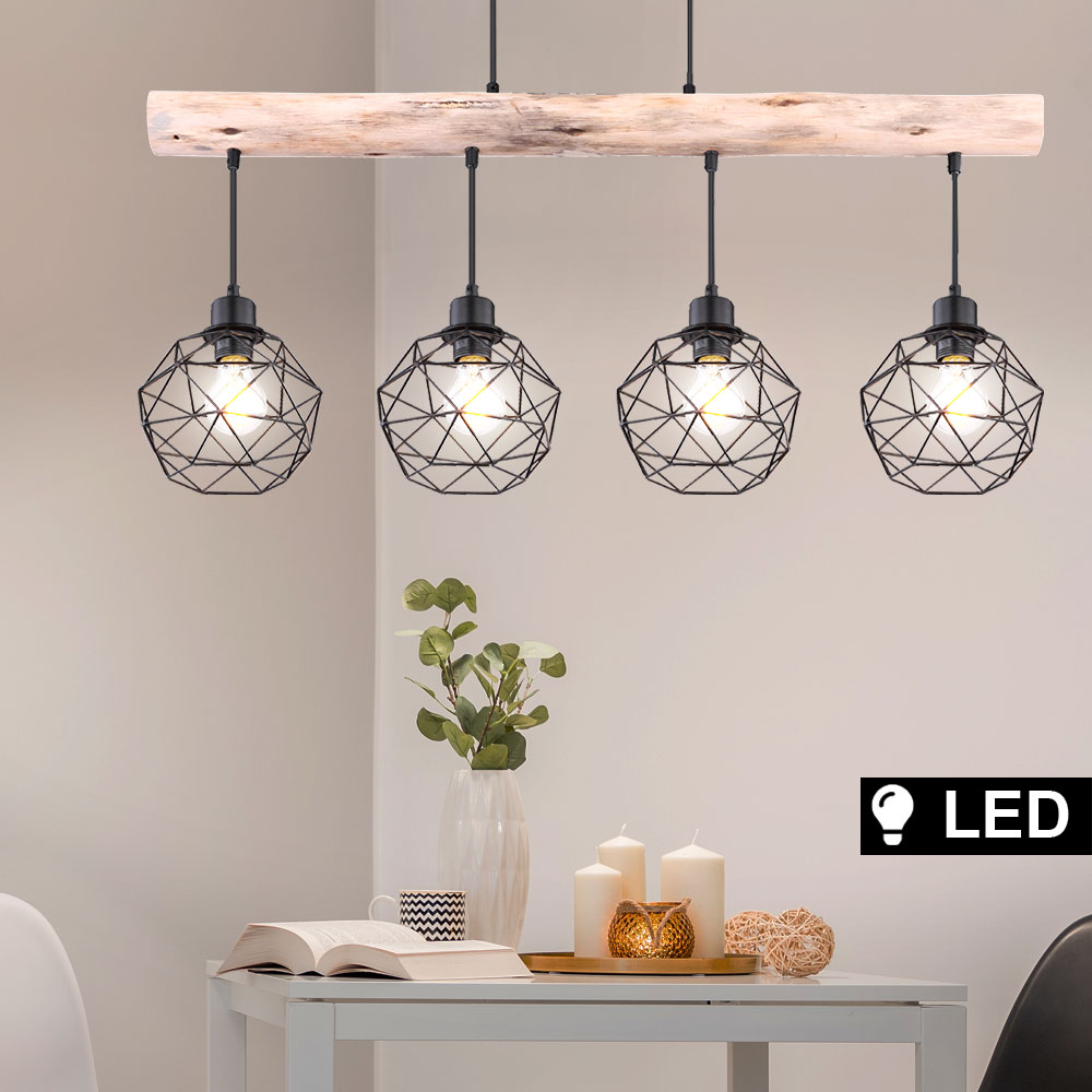 Smart Home LED Holz Hänge Lampe dimmbar Decken Leuchte RGB Alexa Google