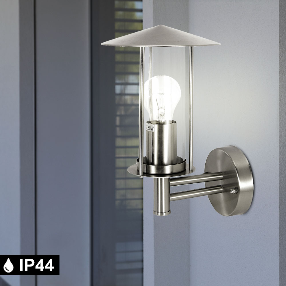 RGB LED Außen Wand Leuchte dimmbar Stahl Glas klar Garten Lampe