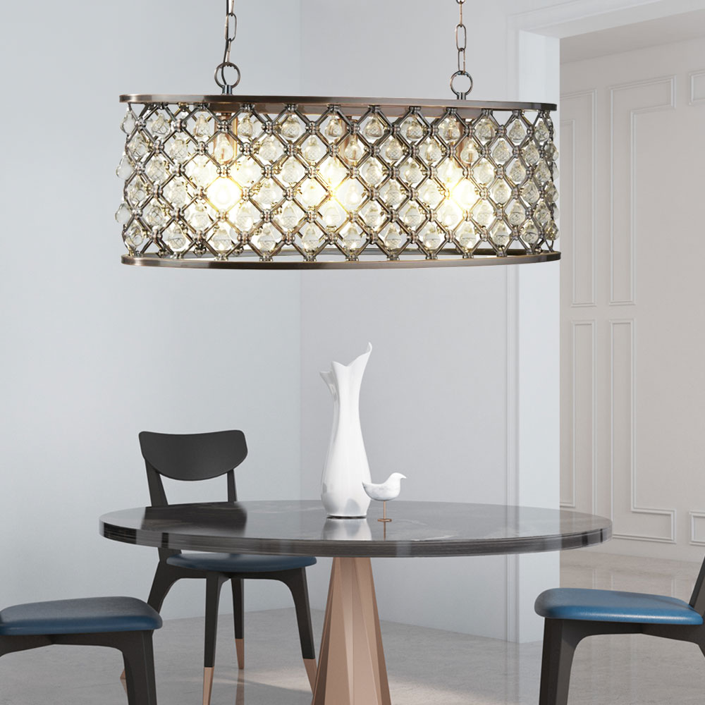 RGB LED Decken Lampe kupfer dimmbar Hänge Leuchte Glas Kristalle