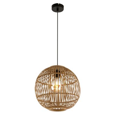 Lampe à suspendre, tressage de bambou, boule, 30 cm,