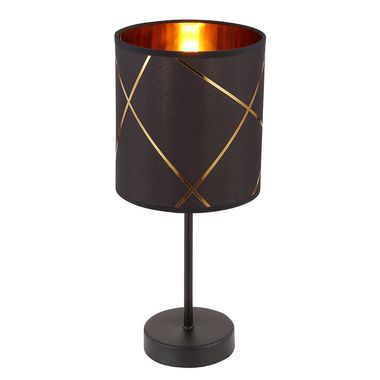 Tafellamp, metaal, zwart, goud, textielkabel 1,8 m