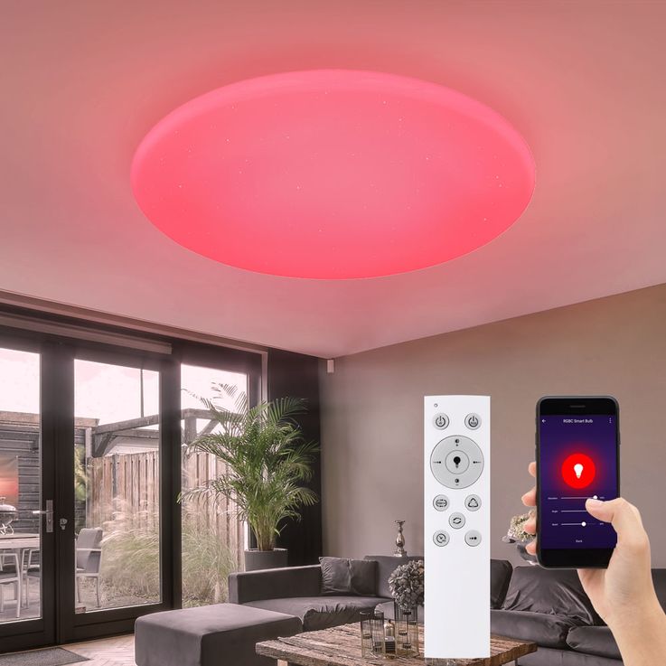 RVB LED Smart Home Plafonnier Télécommande Alexa Star Effet Lampe, ETC  Shop: lampes, mobilier, technologie. Tout d'une source.