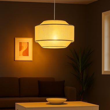Suspension, 1 flamme, grille métallique, blanc, 45 cm