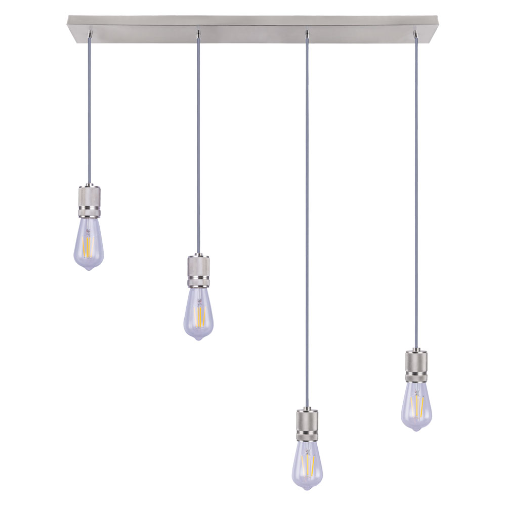 Lampe A Suspension A Quatre Spots En Argent Oliver