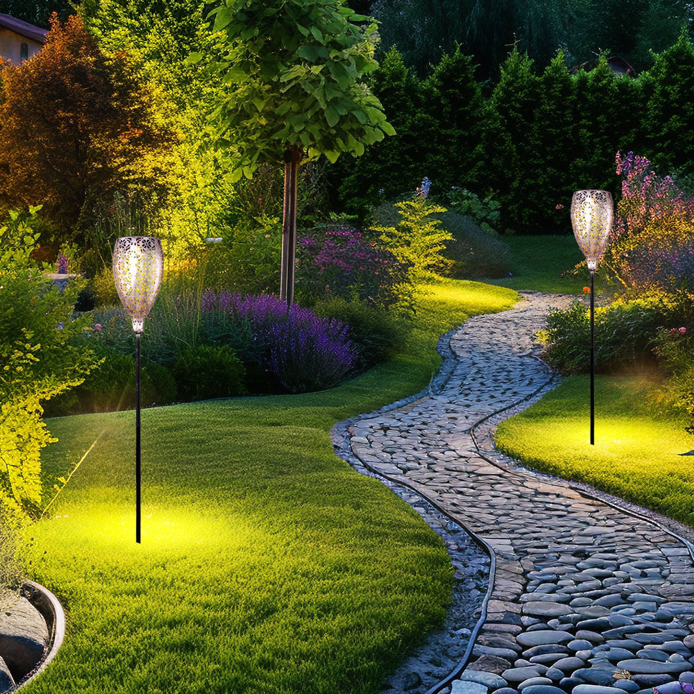 LED SOLAR STEH Lampe Hof Glas Kugel Beleuchtung Mondsichel Außen Leuchte Garten EUR 32,99 - DE