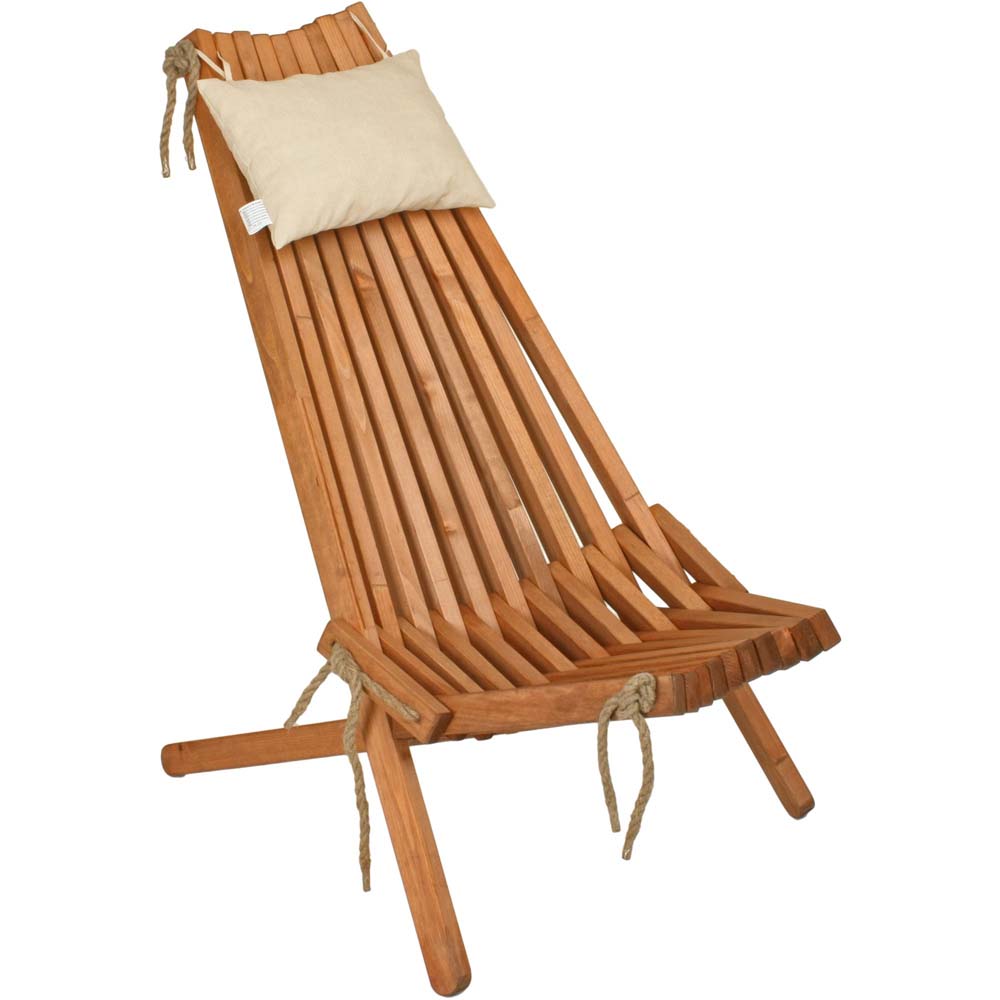 Garten Relax Sessel Outdoor Sitz Kiefer Holz geölt 69x104x93cm Terrasse