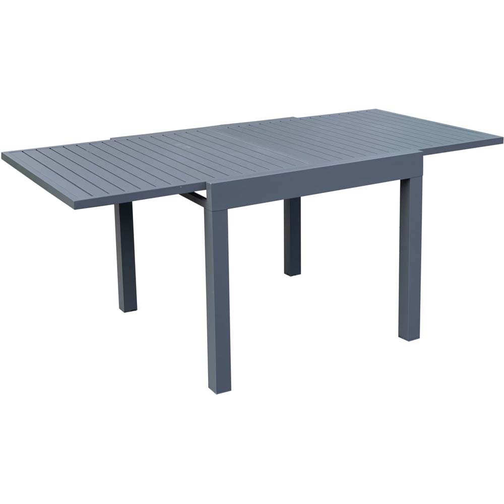 Außen Ausziehtisch Garten Tisch 90180x90x75cm ALU Terrasse Lounge Hof