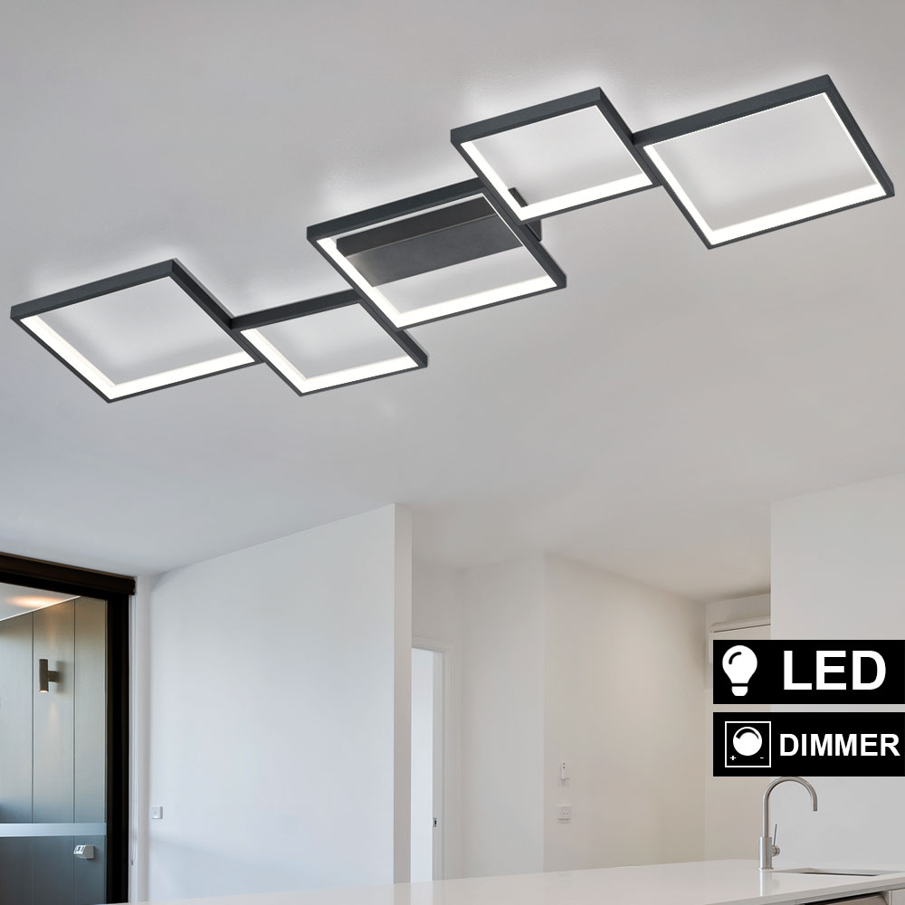 Design LED Decken Lampe Wohn Zimmer Alu Leuchte Strahler schwarz DIMMBAR  Trio 627710532 | ETC Shop