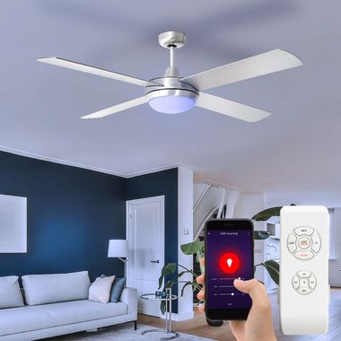 RGB LED Deckenventilator, Fernbedienung, App- und Sprachsteuerung