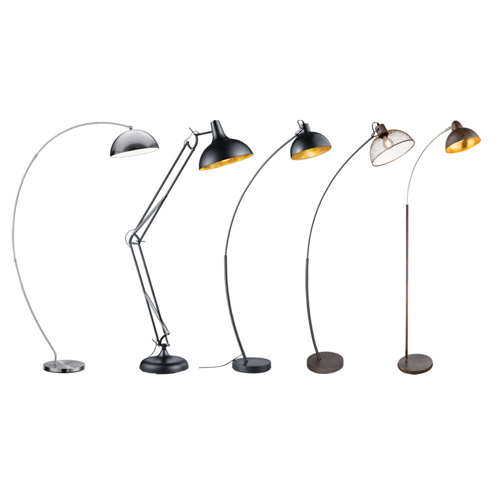 LED Stand Decken Fluter SCHWARZGOLD Design Messing Boden Lampen Steh