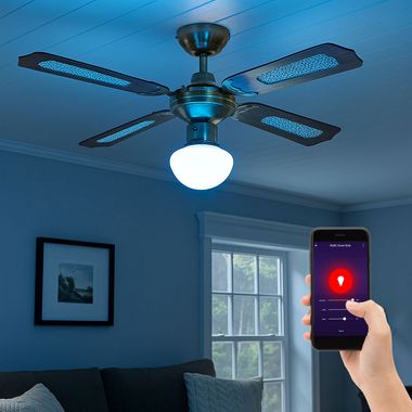 Ventilateur de plafond LED RVB avec application et commande vocale