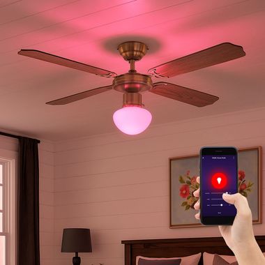 Inteligentny wentylator sufitowy LED RGB z aplikacją i sterowaniem głosowym