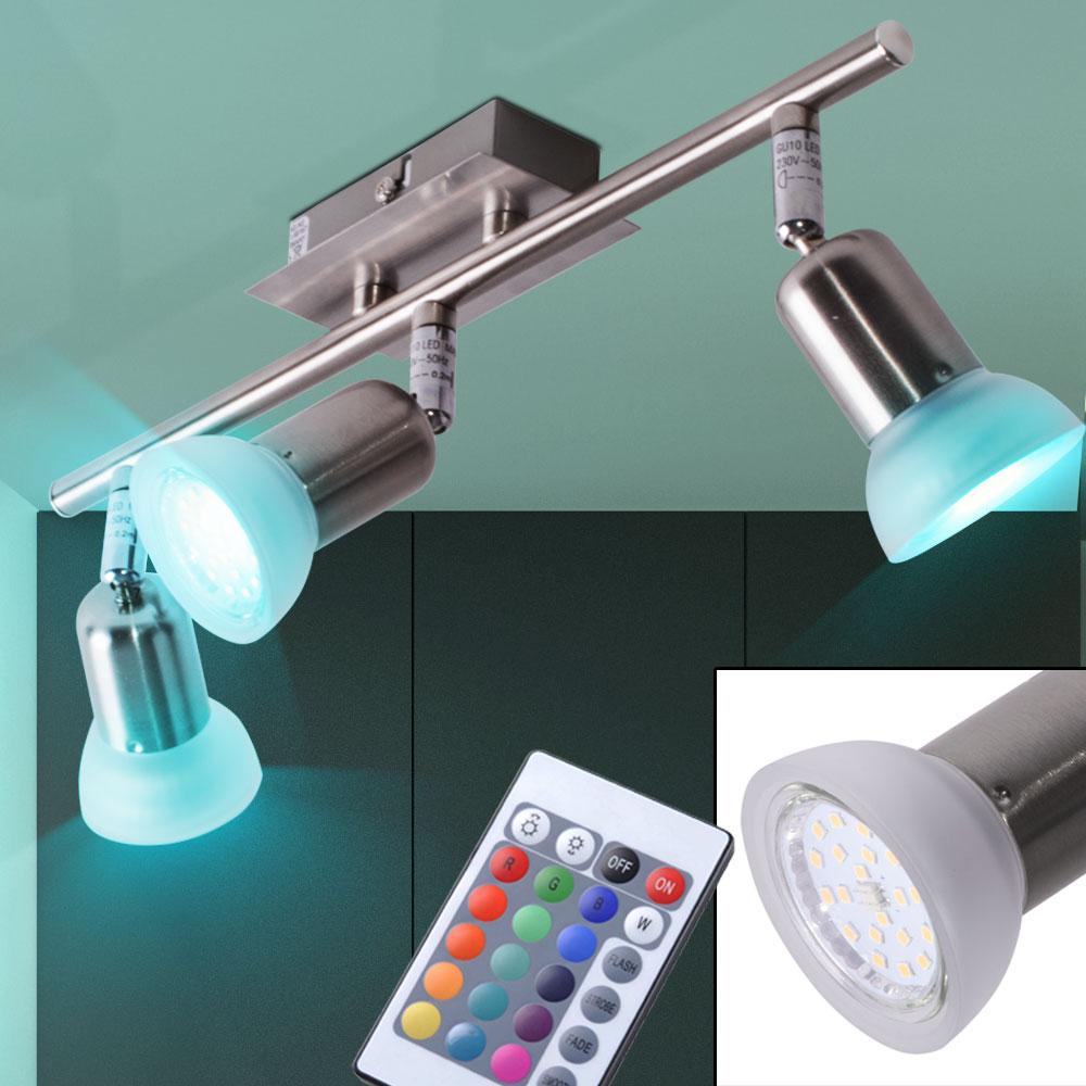 RGB LED Decken Spot Strahler Leiste Fernbedienung Glas Leuchte