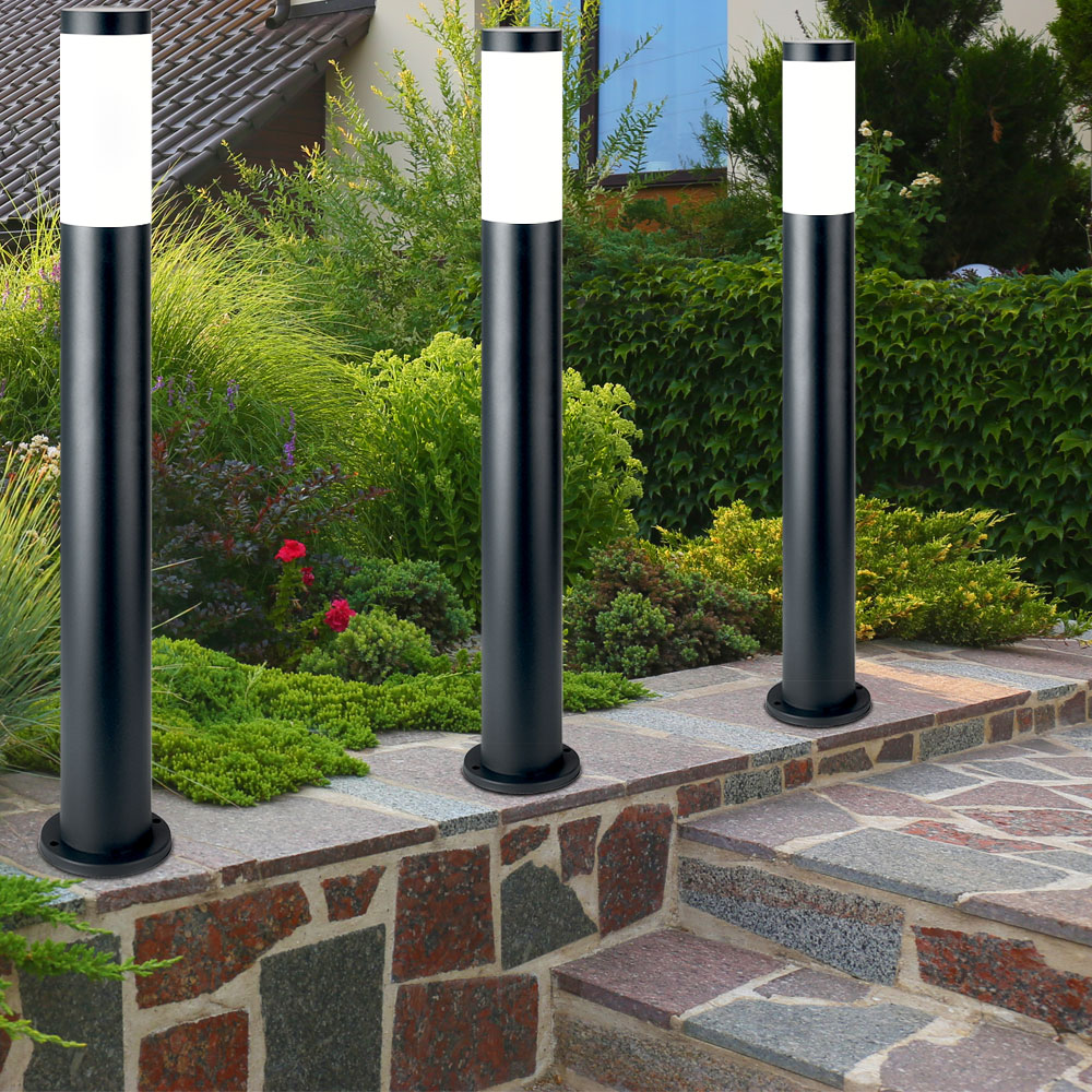 Außen Steh Lampe Garten Wege Rasen Säulen Stand Leuchte anthrazit