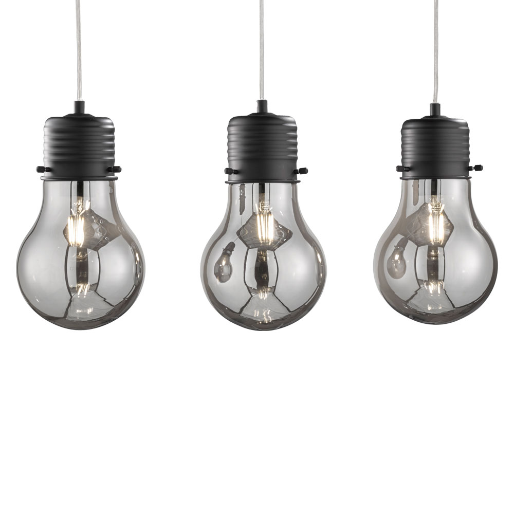 LED Glühbirnen Decken Hänge Lampe RGB Dimmer Fernbedienung Glas Pendel