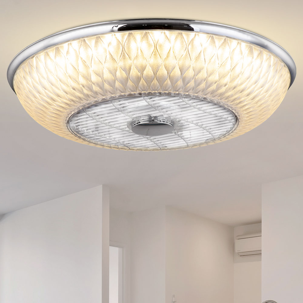 Ceiling fan with LED light, remote control, dimmable, CCT circuit 