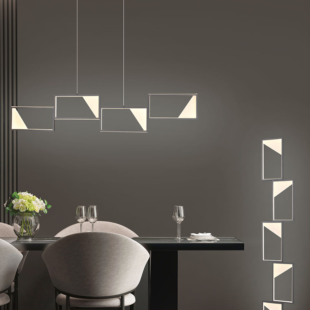 Luxus LED Hänge Decken Leuchte anthrazit Küchen Design Flur Pendel