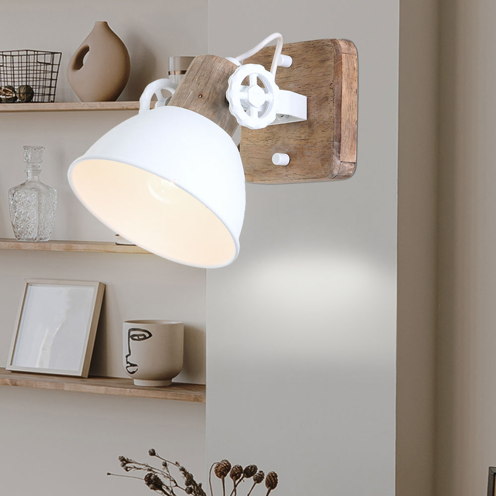 Applique murale bois et blanc Light&Living Elay