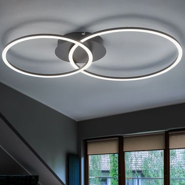 LED Deckenleuchte, schwarz, dimmbar L 70 cm