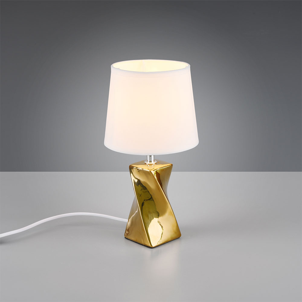 Textil Nacht Tisch Lampe Keramik Gäste Zimmer Beistell Design Leuchte