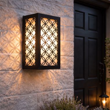 Lampa ścienna LED, ALU, antracyt, wzór, wys. 15 cm, PADUA