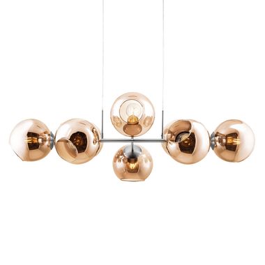 Lampada a sospensione, vetro ambrato, L 100 cm