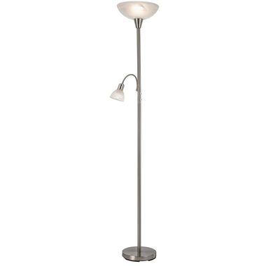LED vloerlamp, metaal, glas, H 180 cm