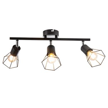 Ceiling lamp, cage design, black, L 40 cm