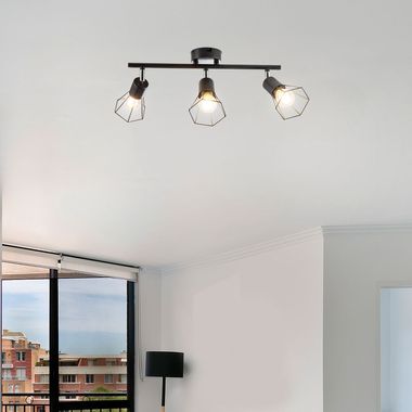 Deckenleuchte, Käfig-Design, schwarz, L 40 cm