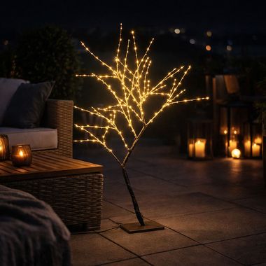 Decoratieve boom, buiten, 198 LED's, koper, h 80 cm