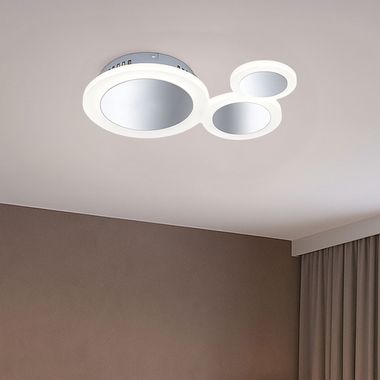 LED Deckenlampe, dimmbar, Chrom, 28 cm, PARC