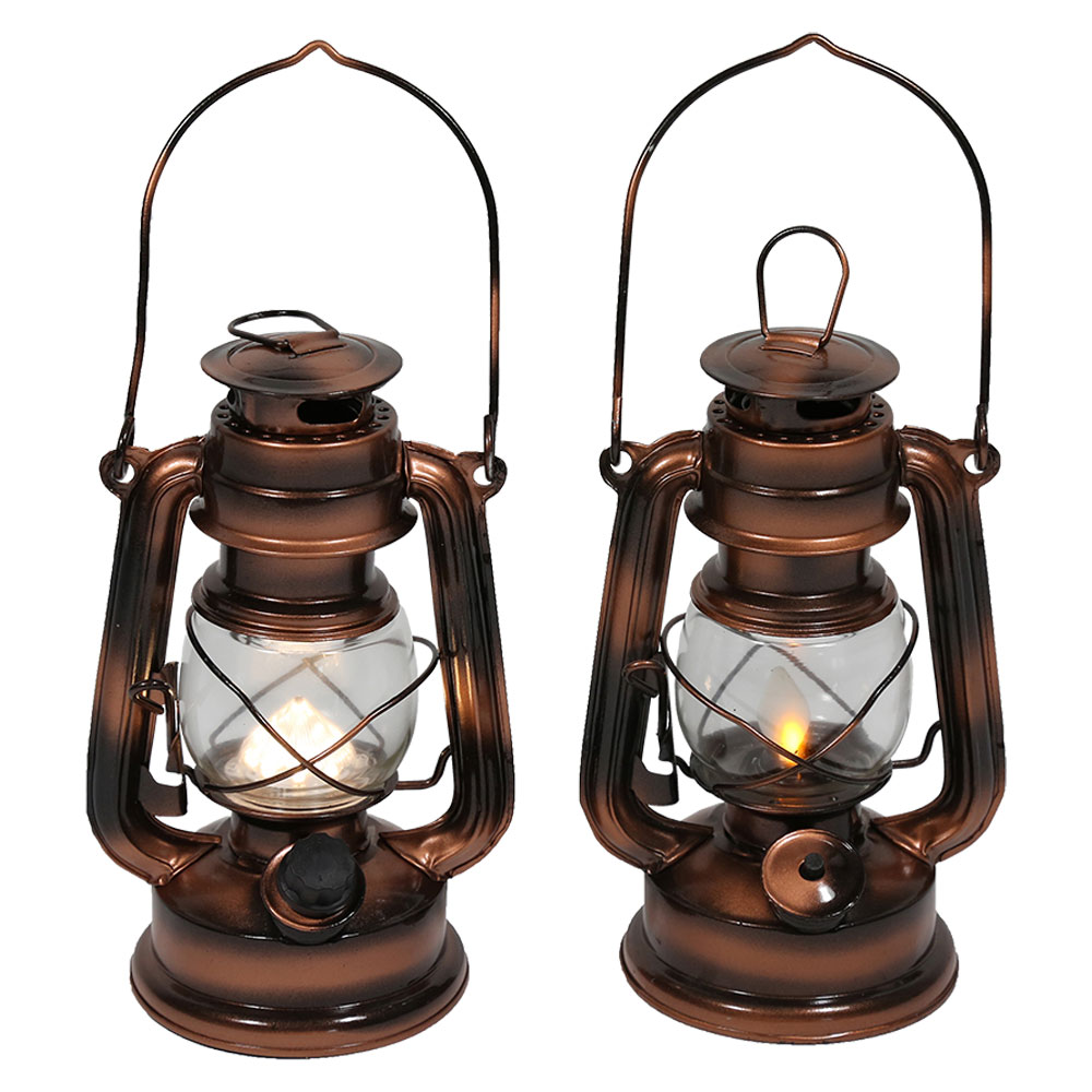 2er Set LED Deko Steh Laternen Feuereffekt Lampen Wohn Ess Zimmer Hänge