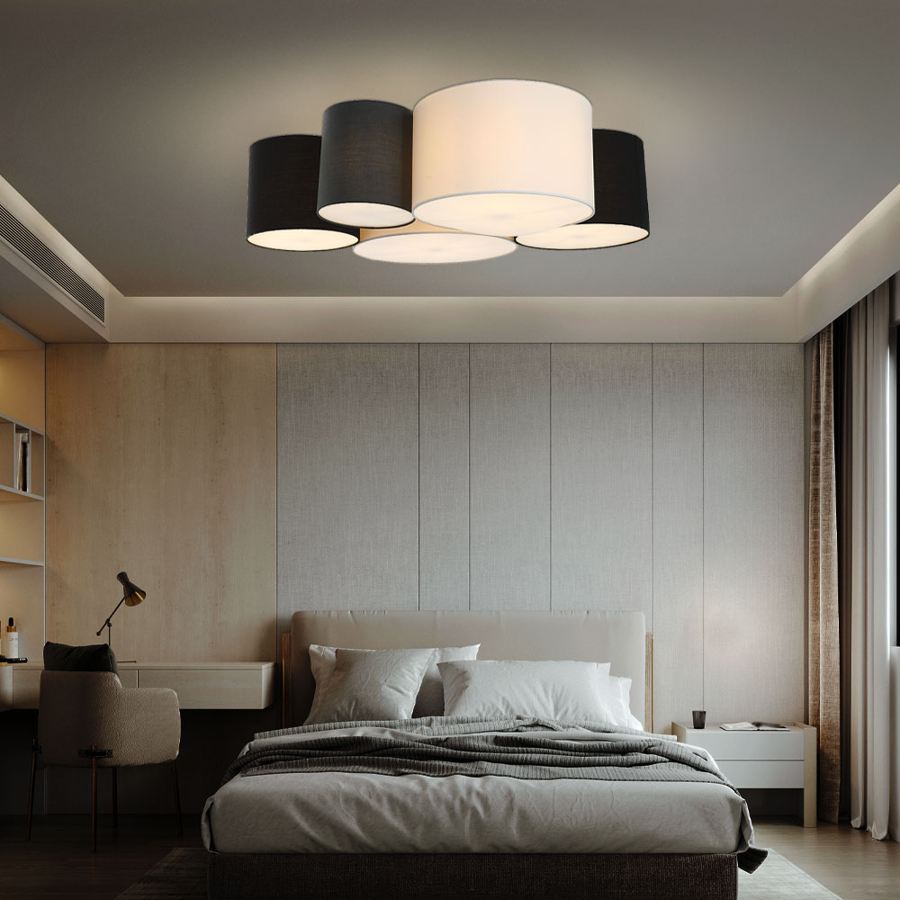 image.title Deckenlampe Wohnzimmer rund Stoff Leuchte Schlafzimmer modern