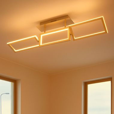 LED ceiling light, ALU, silver, movable, L 81.5 cm