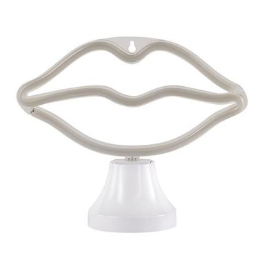 Lampada da tavolo a LED, silicone, bocca da baciare, rosa, USB, L 45 cm