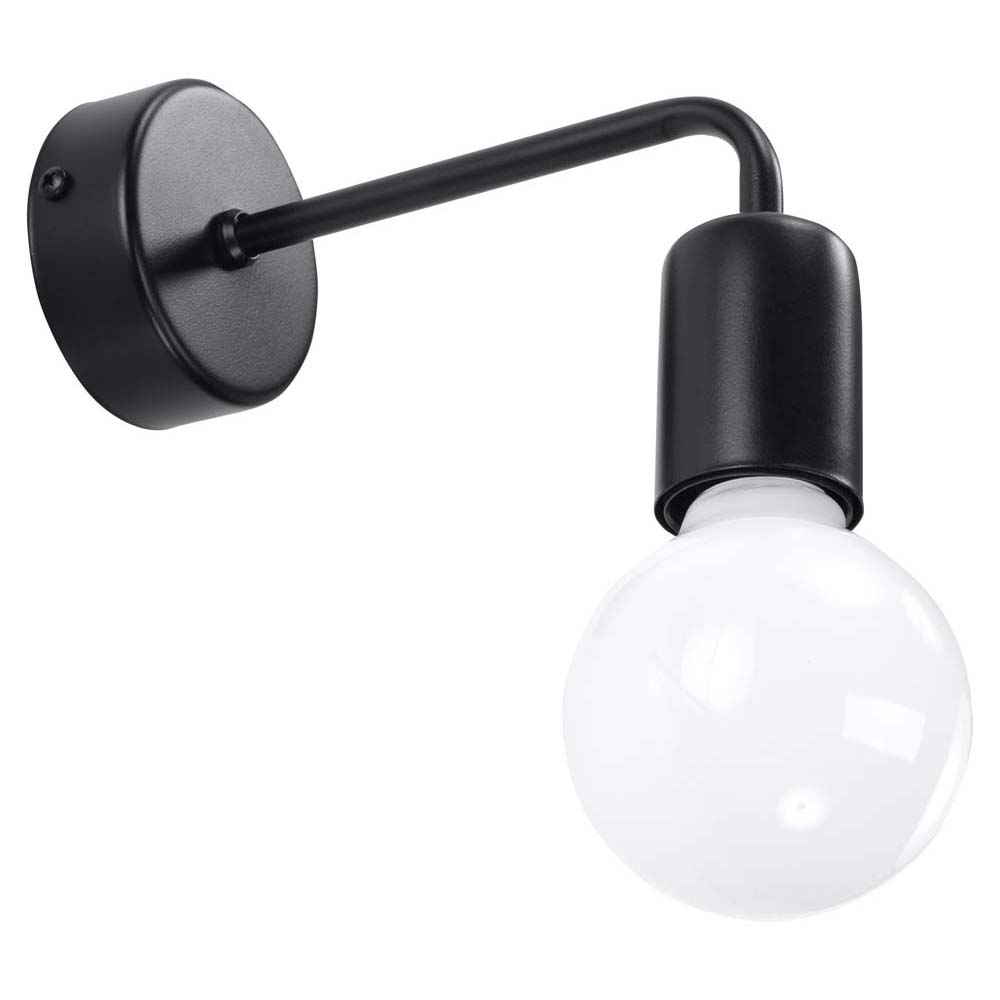 Wall lamp wall lamp wall spot black steel H14 cm bedroom living room