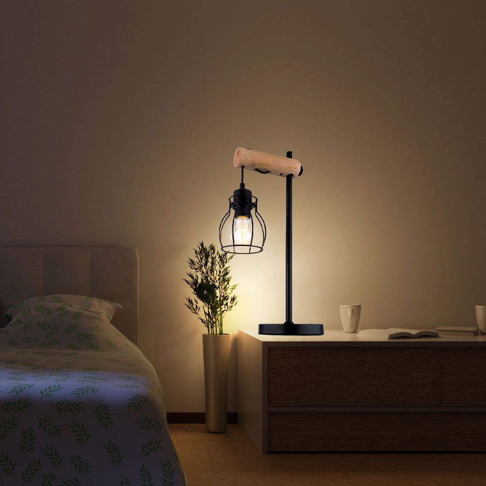 LOT DE 2 lampes de chevet DEL en bois, lampe de table pour chambre salon  EUR 46,99 - PicClick FR