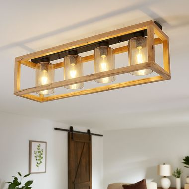 Lampa sufitowa, przydymione szkło, MDF, czarny mat, L 75 cm