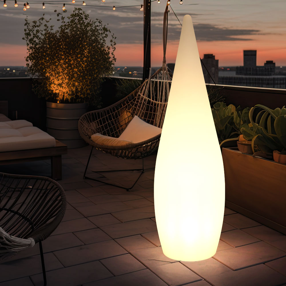 Farbwechsler, Stehlampe RGB Garten ETC dimmbar Terrassenlampe cm 120 Kunststoff Dimmer Shop Außenleuchte Fernbedienung, weiß, | LED H mit