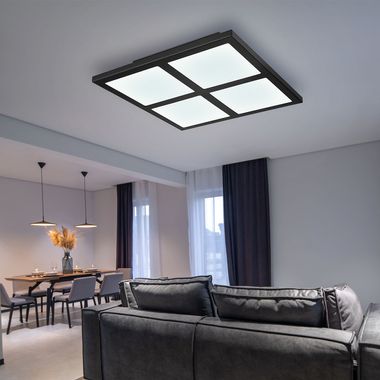 Plafonnier LED RGB, télécommande, dimmable, CCT, L 29 cm