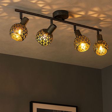 Lampa sufitowa, szary antyczny, ruchome reflektory, L 75,2 cm