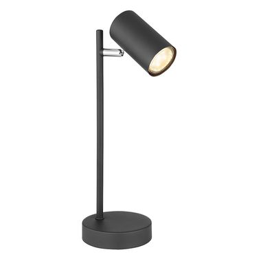 Lampe à poser, noir, chrome, spot mobile, H 35 cm