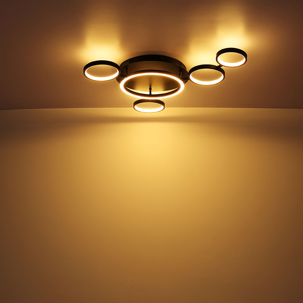 Deckenlampe LED Deckenleuchte Esszimmer Wohnzimmerlampe modern LED schwarz  in Ringform, Metall Kunststoff, 1x 23W 1080lm 3000K, LxBxH 79x39x11,5 cm |  ETC Shop