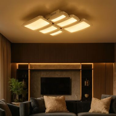 LED plafondlamp, chroom, dimbaar, L 45,5 cm