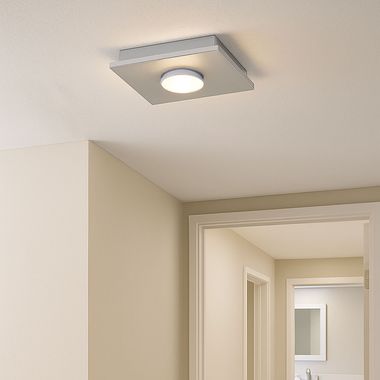 LED Deckenleuchte, dimmbar, weiß, nickel-matt, L 17 cm